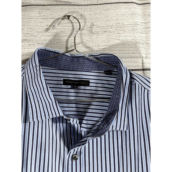 Twenty Eight Degrees - Men's Blue Stripe Button Up Casual Shirt - Size 2XL - Picture 2 of 5